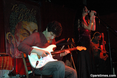 From left to right: Dimitris Mahlis, Azam Ali, Loga Ramin Torkian  (January 12, 2006) - by QH